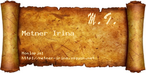 Metner Irina névjegykártya